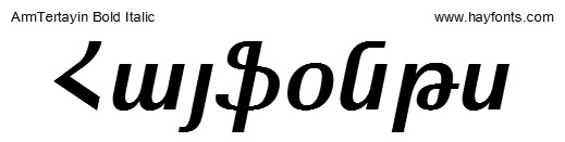ArmTertayin Bold Italic