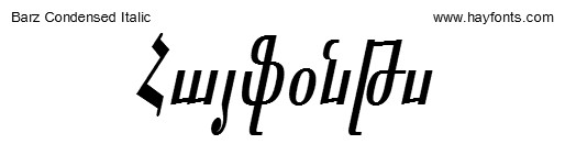 Barz Condensed Italic